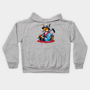 Ice hockey kangaroo Kids Hoodie